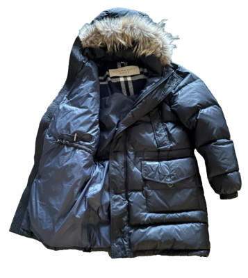 BURBERRY Brit Men s Black Down Parka   Down-Filled Hooded Puffer Coat Jacket  M