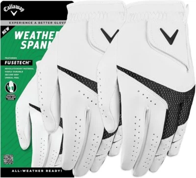 Callaway Weather Spann Golfhandschuhe 2er-pack! Herren linke Hand 2024 für RH Player