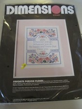 Kit FAVORITE PERSON FLORAL Crewel DIMENSIONS SEALED VTG U.S.A.