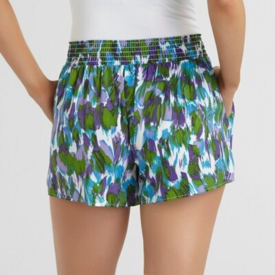 Sofia Vergara Shorts XS Stretch Waist Pockets Blue Splatter Lightweight Colorful