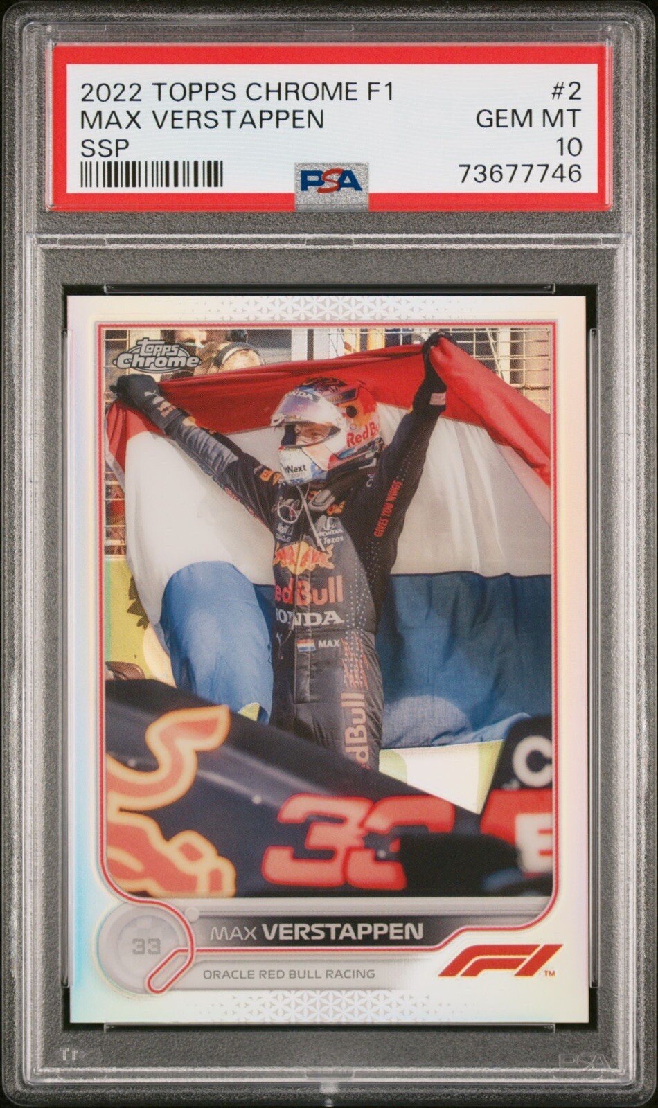 2022 Topps Chrome Formula 1 F1 Max Verstappen SSP SP - PSA 10 view 1