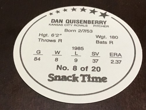 DAN QUISENBERRY Oddball Insert & Regular issue Baseball ROYALS YOU CHOOSE - Picture 55 of 133