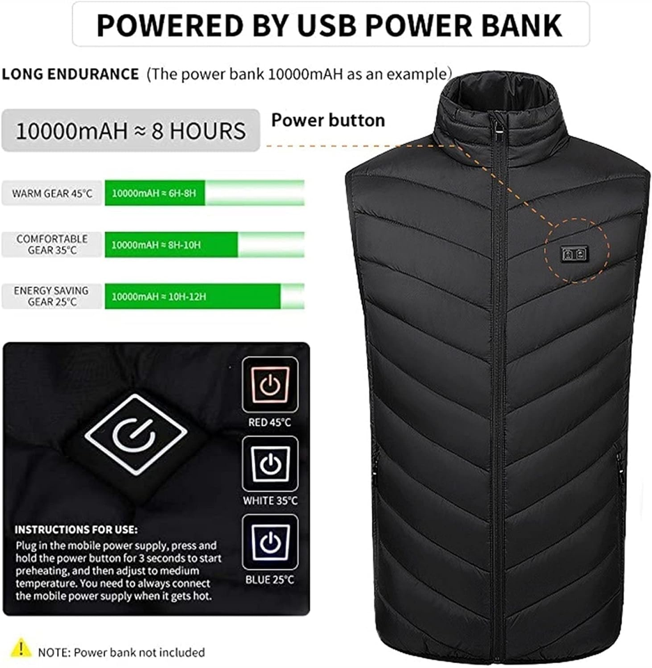 Heated Vest USB Electric Heated Vest Heated Jacket Winter Vest for