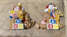 Burwood ABC's Clown Nursery Vintage Wall Hangings Decor w/ Hangers