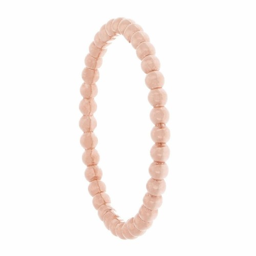 14k Rose Gold Bright Polished Beaded Slim Stackable Ring Band Size 5.5 - Picture 2 of 3