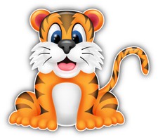 Funny Tiger Baby Car Bumper Sticker Decal