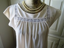 1980s Long Nightgown by Neiman Marcus - Size M - Pale Pink Beige Nightie