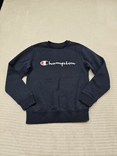 Champion Sweatshirt Boys Youth Medium Navy Blue Pullover Crew Neck