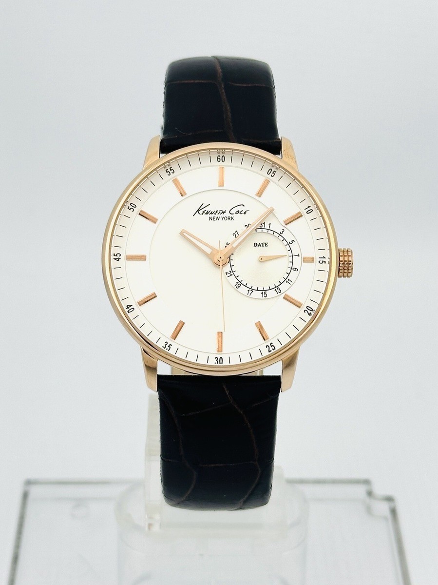 Kenneth Cole NY Men's KC1780 Rose Gold Dark Brown Croc Patt