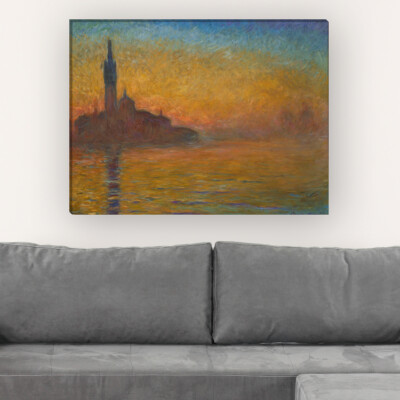 WANDKINGS Leinwandbild Claude Monet - '' Venedig bei Sonnenuntergang'' 