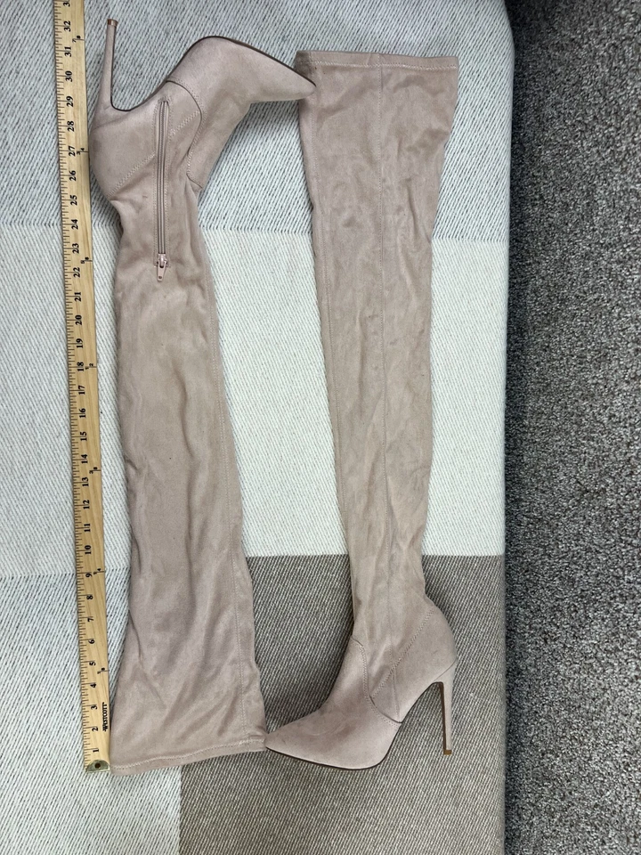 Botas por encima de la rodilla Kendra Point rosa botas de tacón alto para mujer talla 5 de ASOS Foto 2 de 4