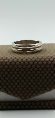 Simple & Fine Two Row Design in Real 935 Argentium Silver Unisex Fashion Bands