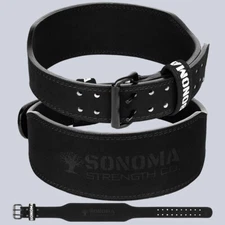 Leather Weight Lifting Belt – Deadlift, Gym Fitness, Training Support, 4'' Wide