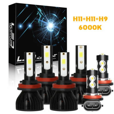 For Chevrolet Impala 2006-2013 6x Combo H11 H11 H11 LED Headlight Bulb Fog light