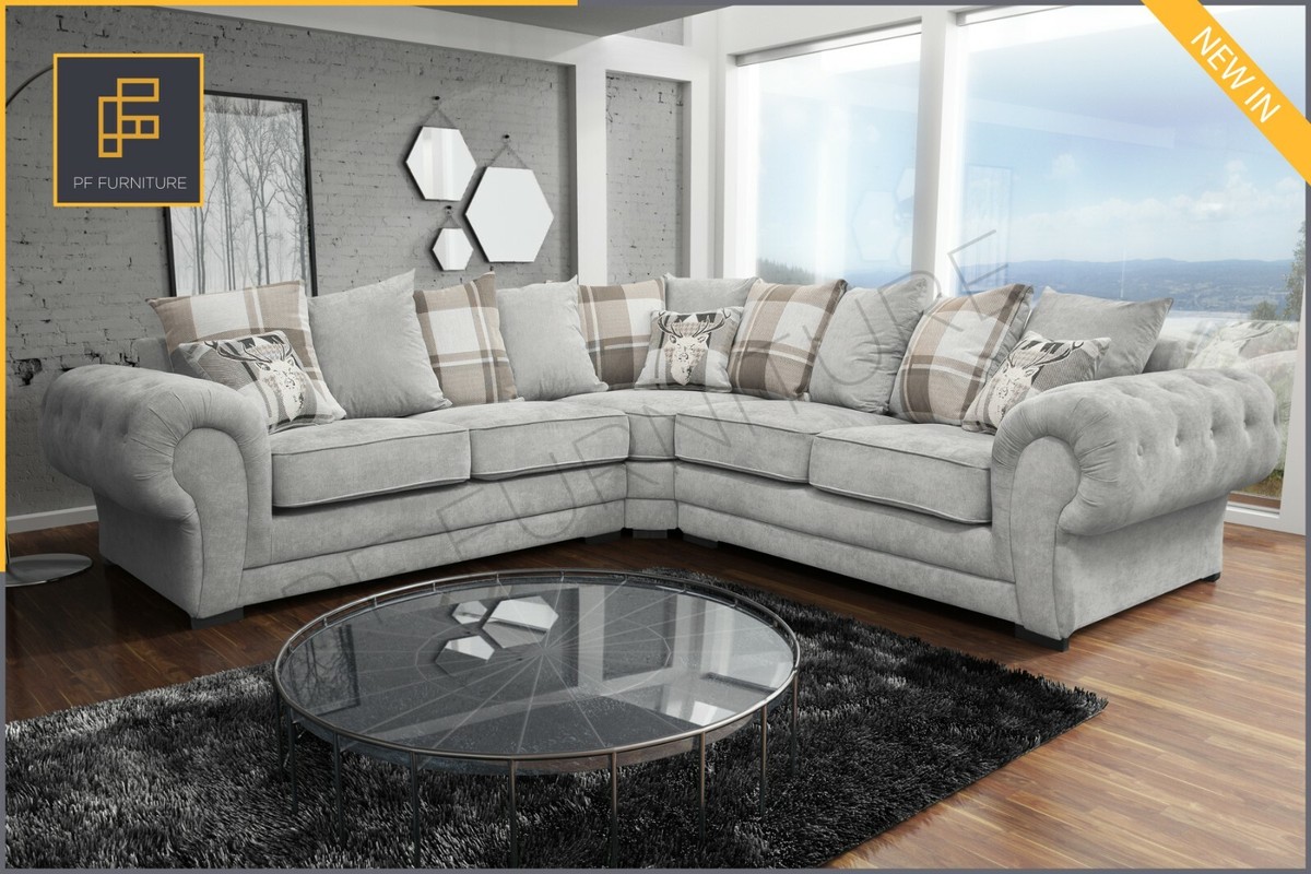 Chesterfield Style Fabric Corner Sofa Matttroy