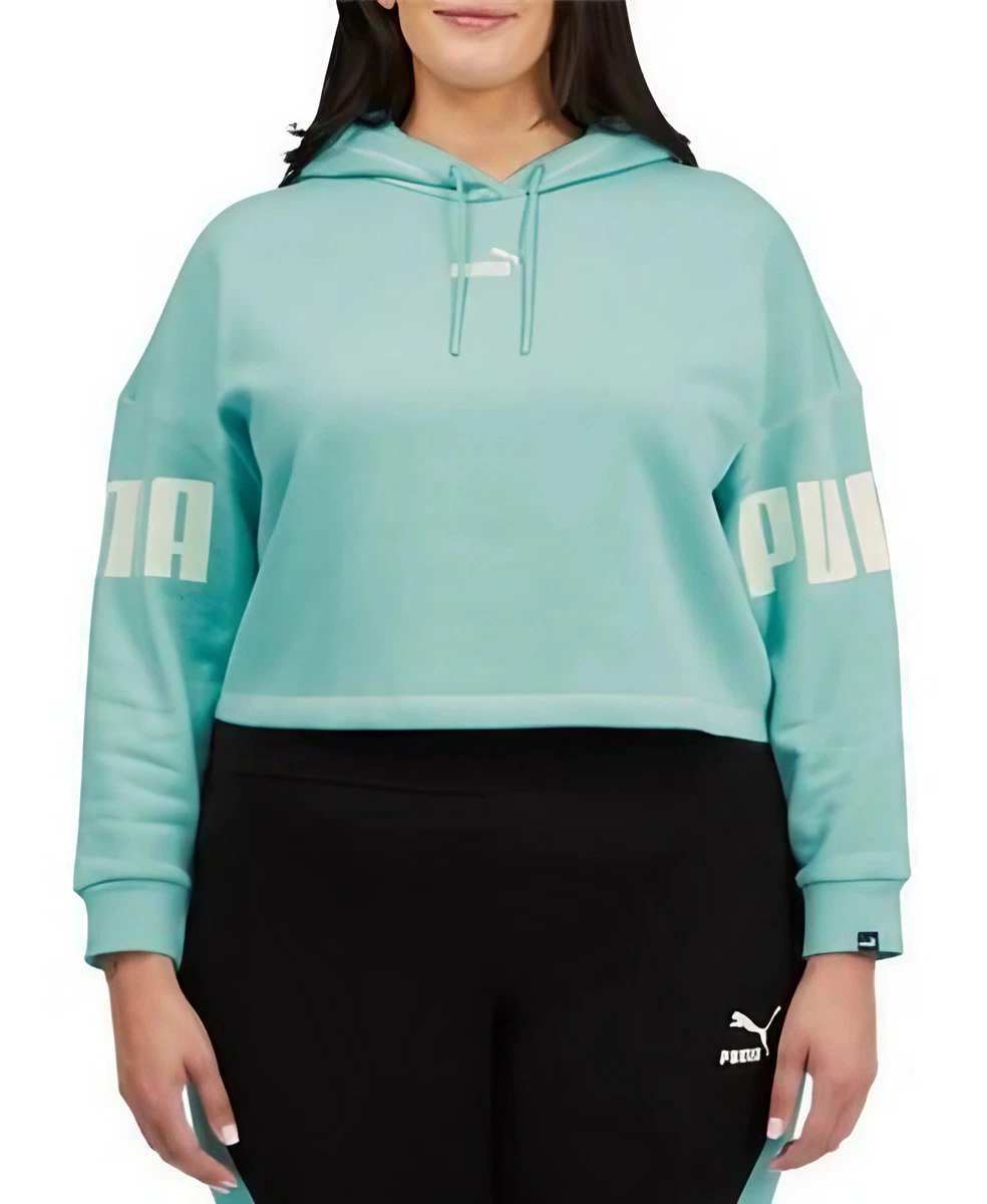 Puma Relaxed Fit Crop Plus Size Pullover Hoodie Sweatshirt 2X NWT
