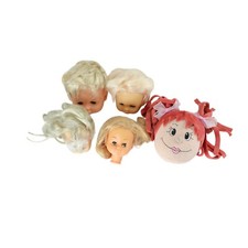 Lot 5 Doll Heads Creepy Scary Parts 66518