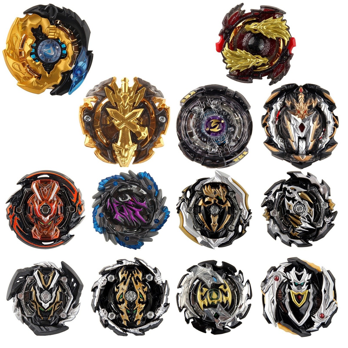 Beyblade Burst Starter Black Gold Red Blue Blade Spinning Top