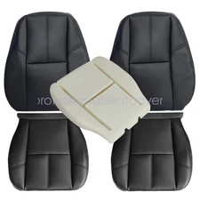 For 2007-2014 Chevy Avalanche 1500 Front Seat Cover & Driver Foam Cushion Black