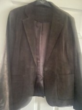 Ladies Savoir Suede Lined Brown Jacket *immaculate* Size 14