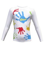 Great Multi-Color White Exalt White Kids Long Sleeve Rash Guard FREE SHIPPING