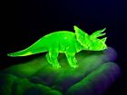 Uranium Vaseline Triceratops Dinosaur Hand Made Custom Piece