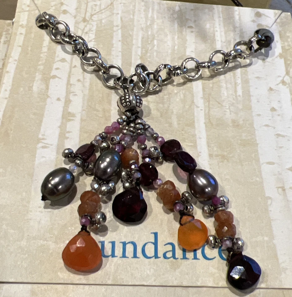 Nuevo con etiquetas Catálogo Sundance Granate Cornalina Perla Negra “Collar Petardo” $188 Foto 2 de 4