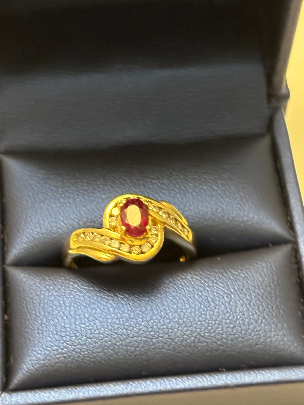 Burmese ruby  and diamond ring - image 1