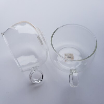 H.U Teeglas Modern Design Rundgriff Glugg GW Germany Paar Bauhausstil
