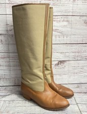 Golo Vintage Canvas Calf High Riding Boots Beige 8