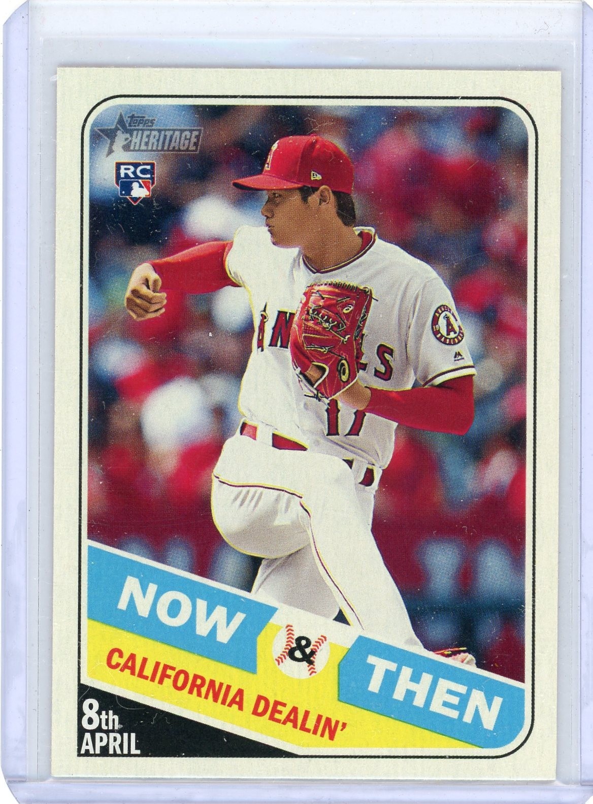 SHOHEI OHTANI 2018 TOPPS HERITAGE BASEBALL #11 "NOW & THEN" ROOKIE CARD