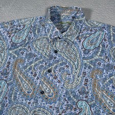 Alan Flusser Shirt Mens XL Paisley All Over Print Button Down Cotton Casual