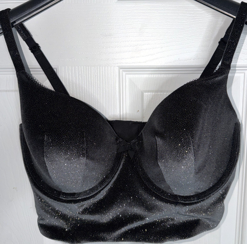 Victoria's Secret Lined Demi Velvet Sparkle Bra Body By Victoria Bustier 38D