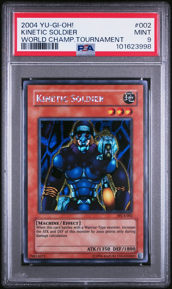yugioh world championship 2004 card list 2004 YU-GI-OH! WORLD CHAMP TOURNAMENT #002 KINETIC SOLDIER PSA 9