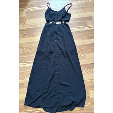 Pins and Needles Ladder Cut Front Waist Maxi Dress Button Front Women's XS*