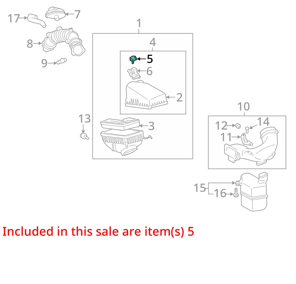 1999 Toyota Sienna массовый расходомер воздуха датчик MAF OEM 115K миль - LKQ413868256 - Изображение 4 из 4