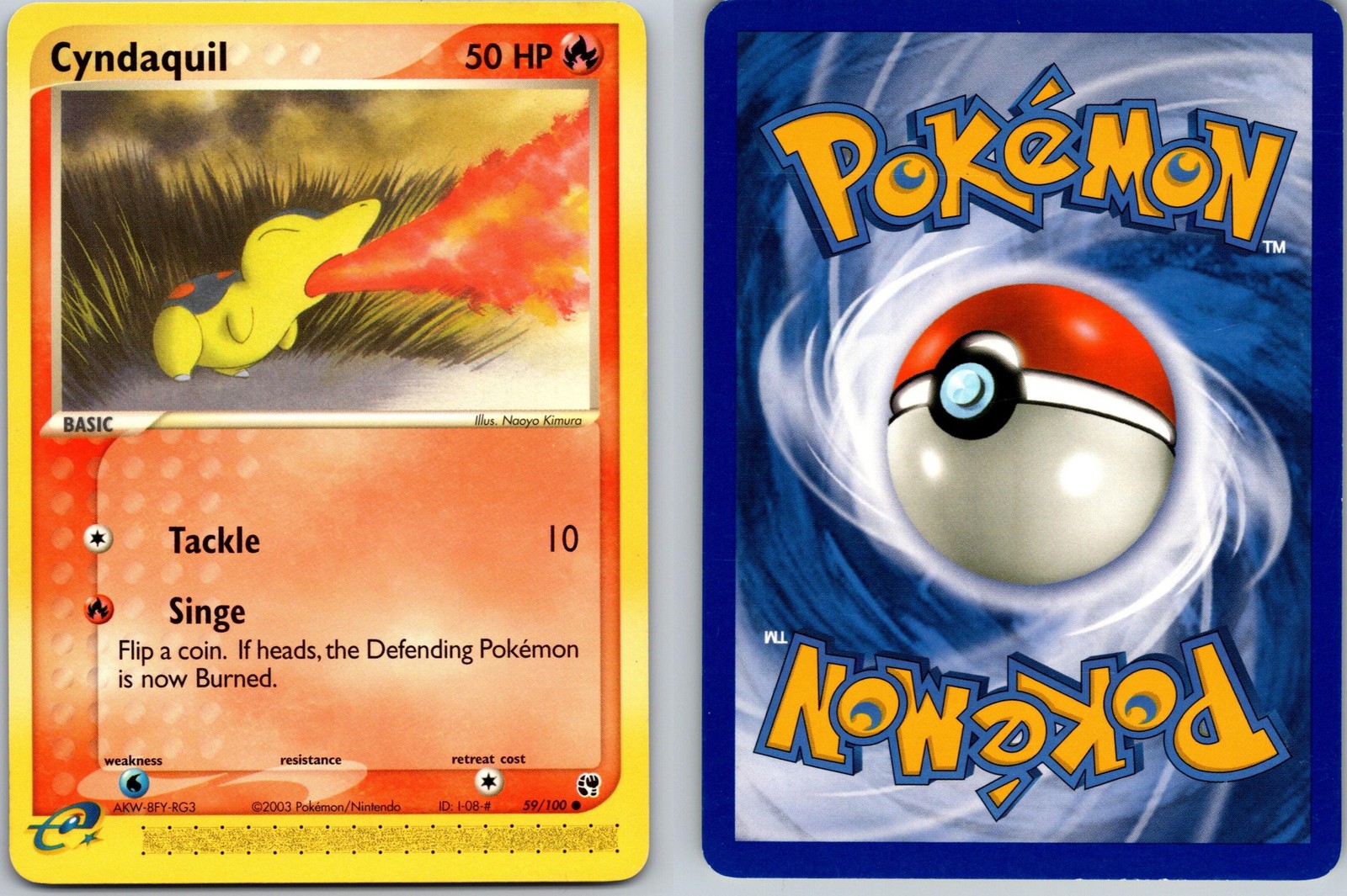 CYNDAQUIL POKEMON SANDSTORM 59/100 COMMON LP