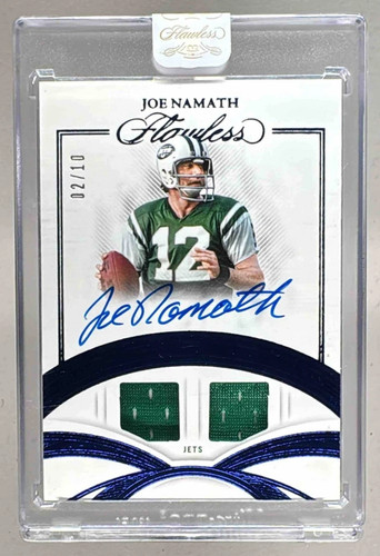 2025 Panini Flawless Joe Namath Game Used Patch Auto 2/10 GUMS-JNH