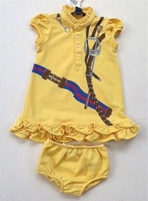 POLO RALPH LAUREN  Kleid mit Rüschen  gelb  Gr. 9oder 18   Monate