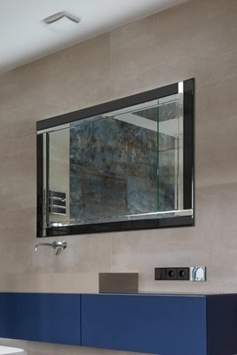 Full Length Black Bevelled Mirror   Wall Mounted Venetian Antique Style 120x80