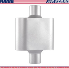 Universal Muffler Single Chamber Center Incenter Out Silver 2.25 Size 2.25 Universal Muffler Single Chamber Center Incenter Out Silver 2.25 Size 2.25