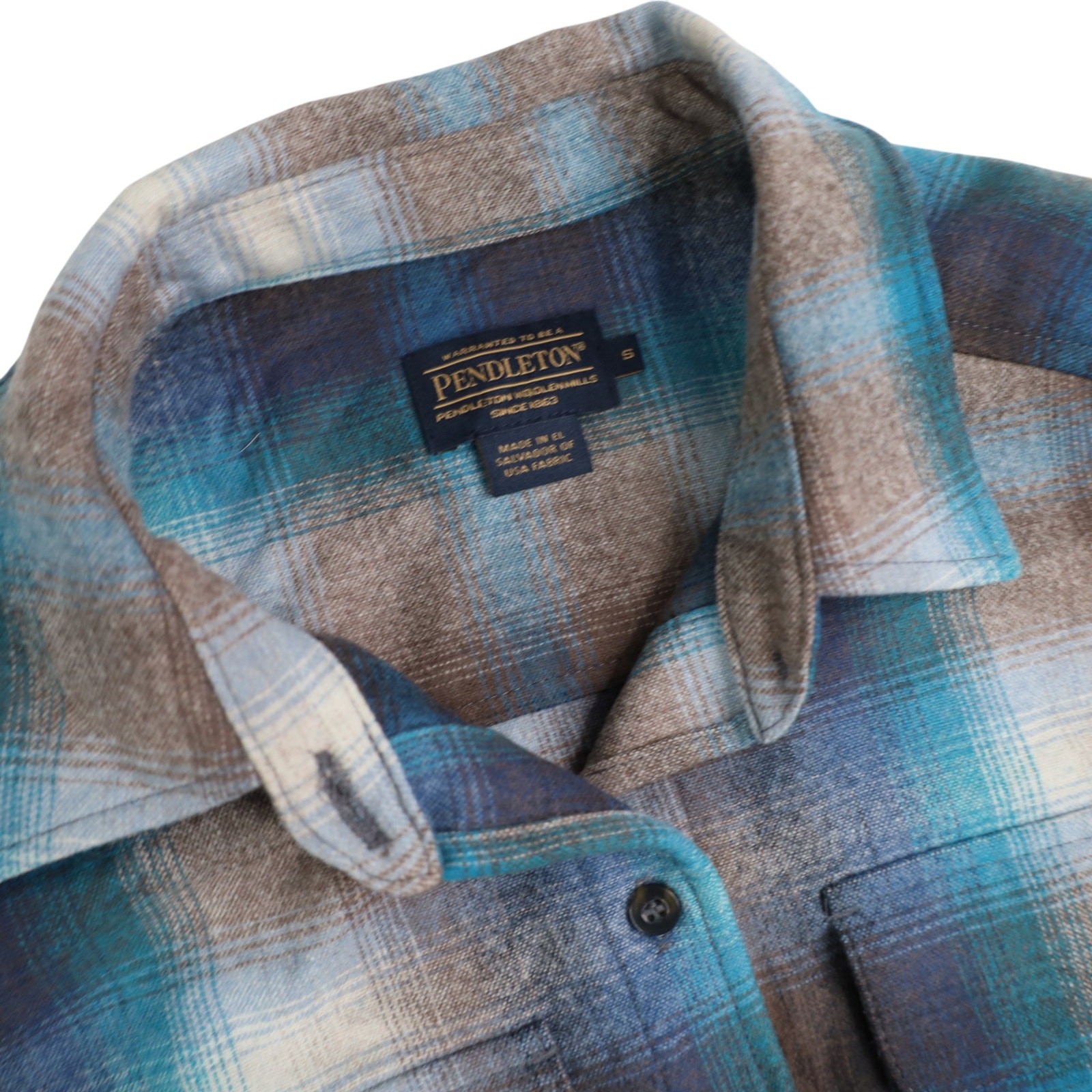 Pendleton Shadow Plaid Wool Flannel Button Up Shi… - image 6