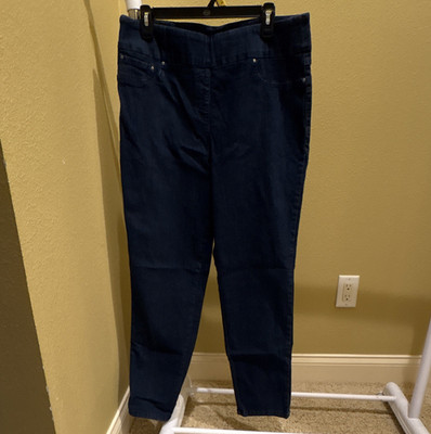 New! Ruby Rd. Slimming Straight-Leg Blue Denim Pants Mid Rise 29'' Inseam Size 14