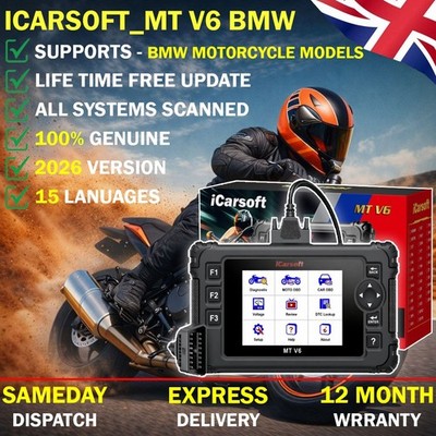 Für BMW Motorrad Scanner iCarsoft MT V6 OBD2 Diagnosegerät Komplettsystem Reset