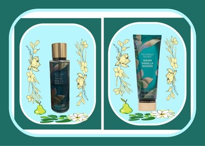  WARM VANILLA WOODS  Fragrance Lotion & Mist 2 PC SET 8 oz Victoria's Secret