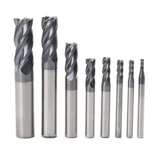 CNC End Mill Set 8Pcs Carbide Tungsten Steel 4 Flutes Milling 2-12mm