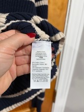 Pull J.Crew En Laine/Cachemire à Rayures Et Écusson - Taille S, Occasion Très Bon État