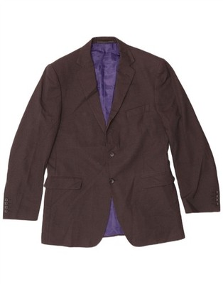 Marks & Spencer Herren 2 Knopf Blazer Sakko UK 42 Large Grau Polyester BY01