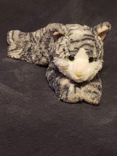 Aurora Plush Kitty Cat Floppies Gray White 15"-PURRRRRRFECT