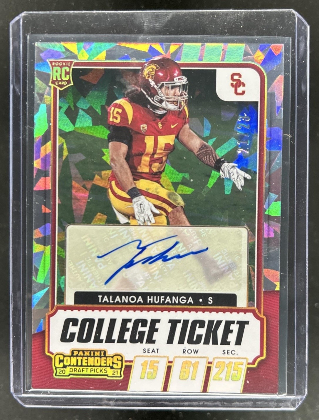 Talanoa Hufanga Panini Contenders Draft Picks #242 Autograph-Cracked Ice
